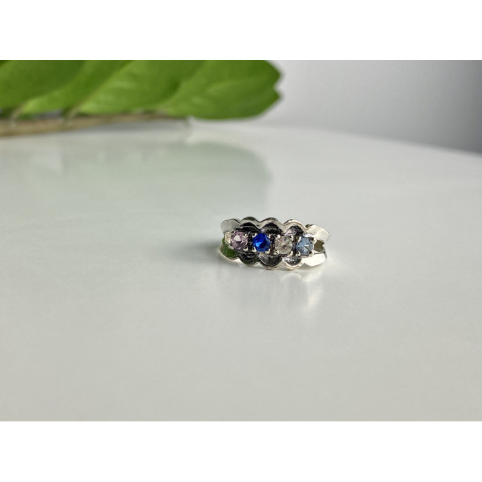 Sky Jewelry Серебряное кольцо с натуральными камнями   Радуга