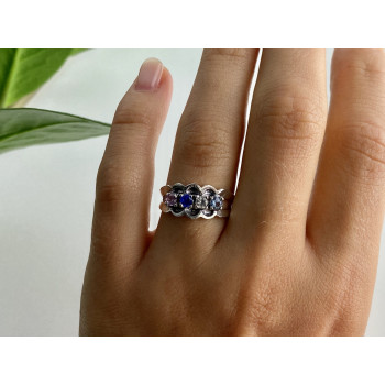 Sky Jewelry Серебряное кольцо с натуральными камнями   Радуга