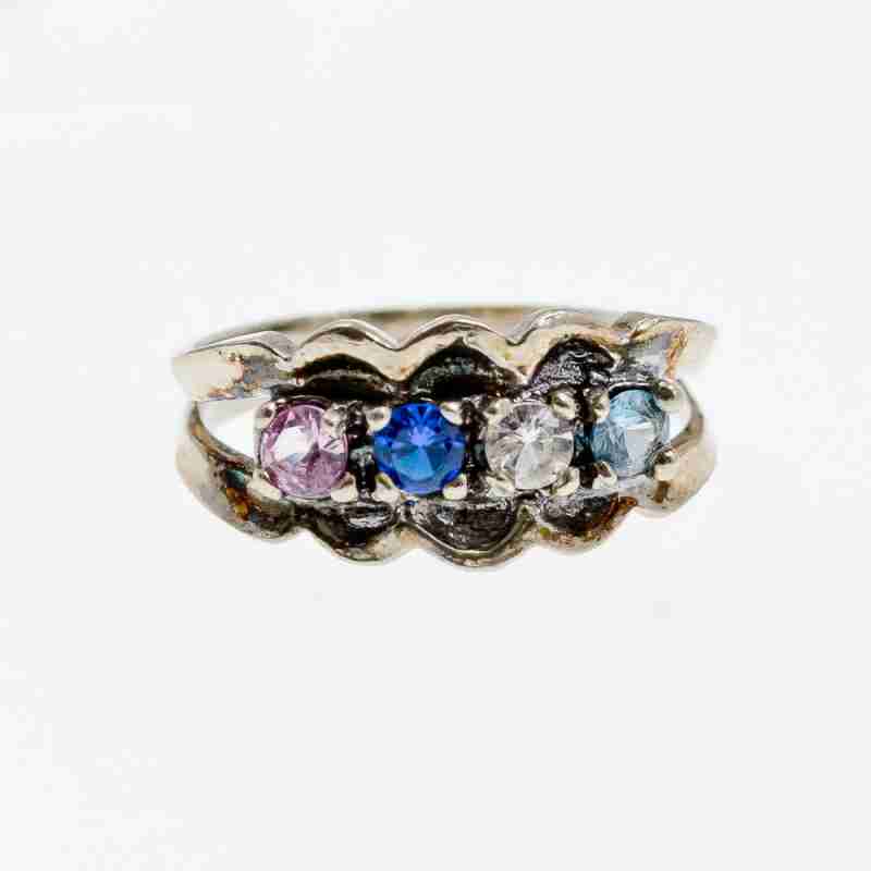 Sky Jewelry Серебряное кольцо с натуральными камнями   Радуга