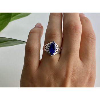 Sky Jewelry Серебряное кольцо с синим турмалином    Восторг