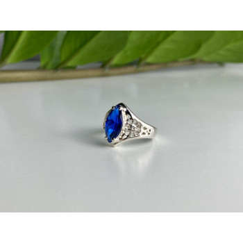 Sky Jewelry Серебряное кольцо с синим турмалином    Восторг