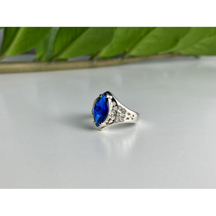 Sky Jewelry Серебряное кольцо с синим турмалином    Восторг