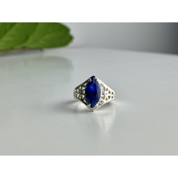 Sky Jewelry Серебряное кольцо с синим турмалином    Восторг