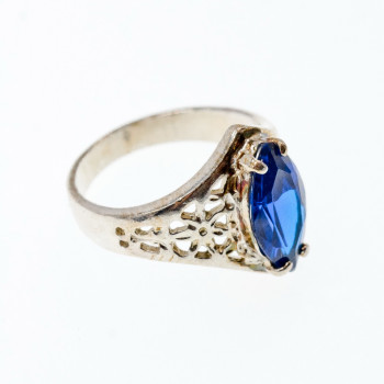 Sky Jewelry Серебряное кольцо с синим турмалином    Восторг