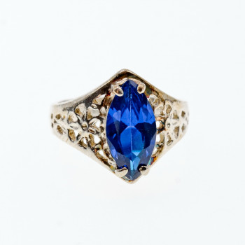 Sky Jewelry Серебряное кольцо с синим турмалином    Восторг