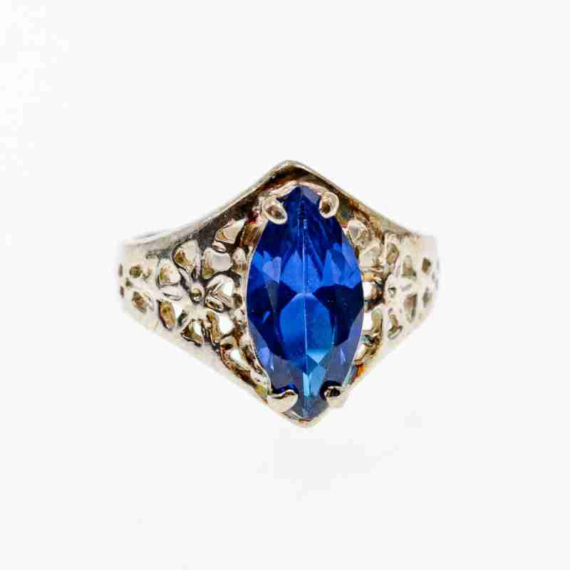 Sky Jewelry Серебряное кольцо с синим турмалином    Восторг