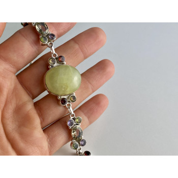 Sky Jewelry Серебряный браслет с натуральными камнями Радуга