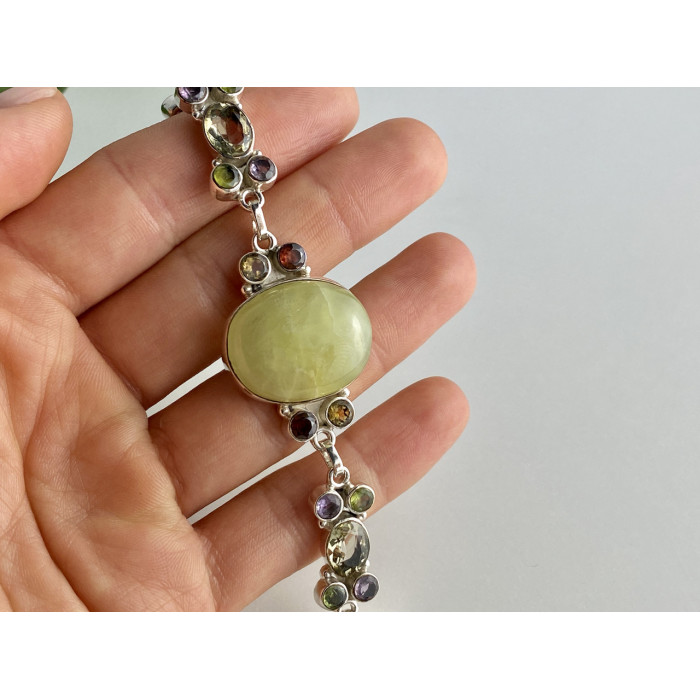 Sky Jewelry Серебряный браслет с натуральными камнями Радуга