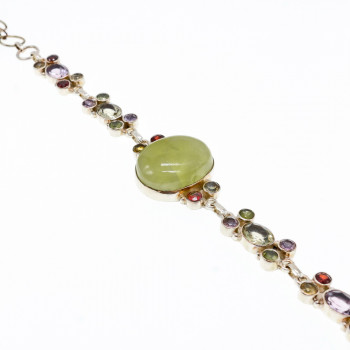 Sky Jewelry Серебряный браслет с натуральными камнями Радуга