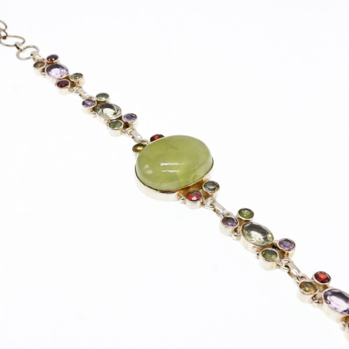 Sky Jewelry Серебряный браслет с натуральными камнями Радуга