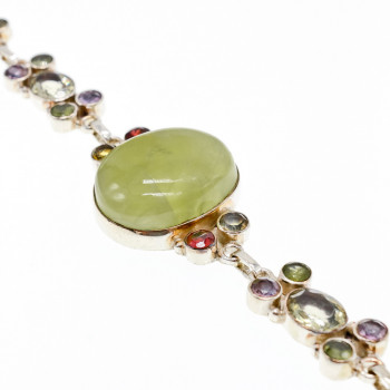 Sky Jewelry Серебряный браслет с натуральными камнями Радуга