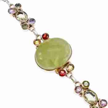 Sky Jewelry Серебряный браслет с натуральными камнями Радуга