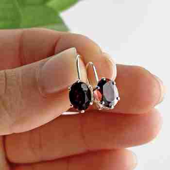 Sky Jewelry Серебряные серьги с гранатом   Вкус