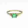 Sky Jewelry Золотое кольцо с камнями цаворит и бриллиантами  Очарование