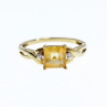 Sky Jewelry Золотое кольцо с желтым турмалином и бриллиантами