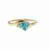 Sky Jewelry Золотое кольцо с голубым и белым топазом  Сердце