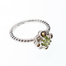 Sky Jewelry Серебряное кольцо с хризолитом цитрином и белым сапфиром