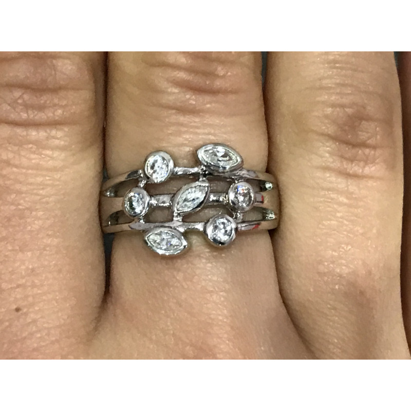 Sky Jewelry Серебро 925 пробы кольцо с фианитами