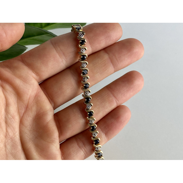 Sky Jewelry Браслет из серебра в позолоте с сапфирами  Счастье