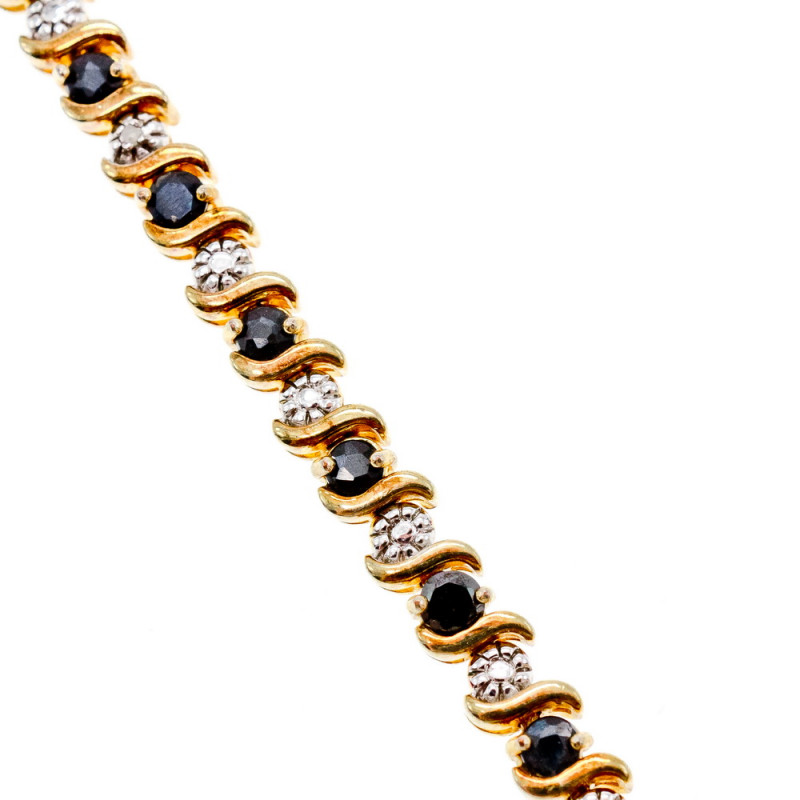 Sky Jewelry Браслет из серебра в позолоте с сапфирами  Счастье