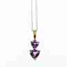 Sky Jewelry Золотая цепочка с кулоном аметист и бриллиант  Сердца