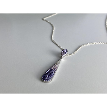 Sky Jewelry Серебряная цепочка с кулоном фианиты  Капля