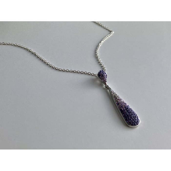 Sky Jewelry Серебряная цепочка с кулоном фианиты  Капля