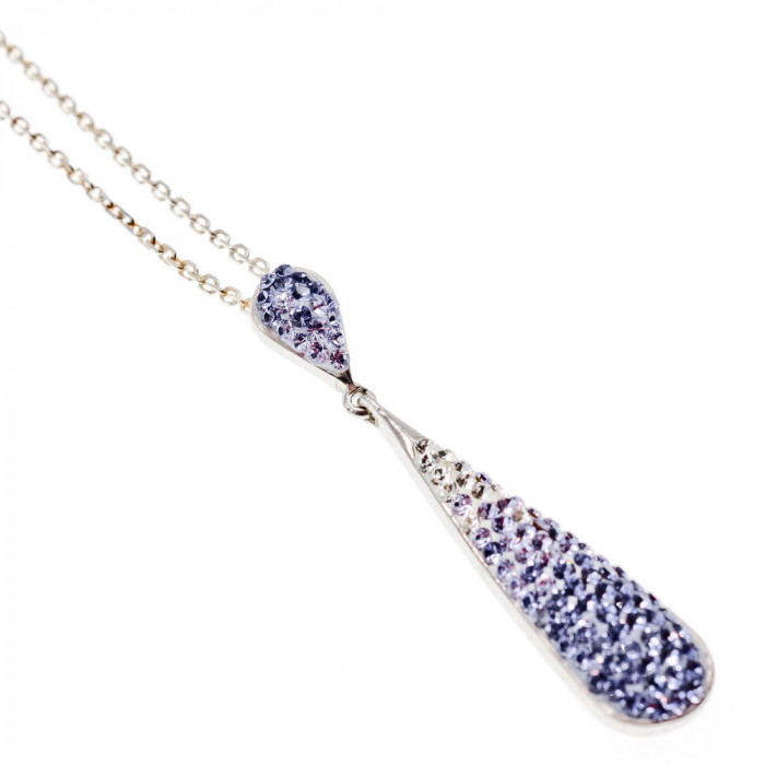 Sky Jewelry Серебряная цепочка с кулоном фианиты  Капля