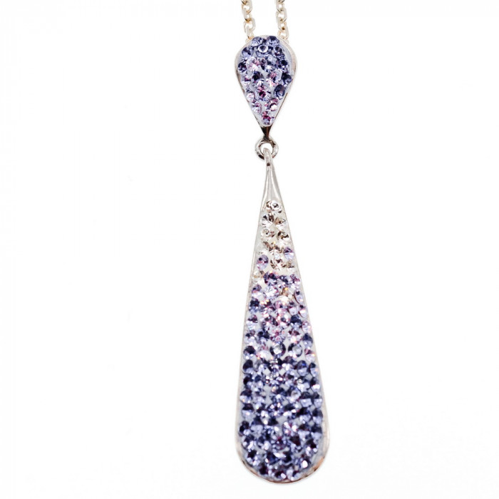 Sky Jewelry Серебряная цепочка с кулоном фианиты  Капля