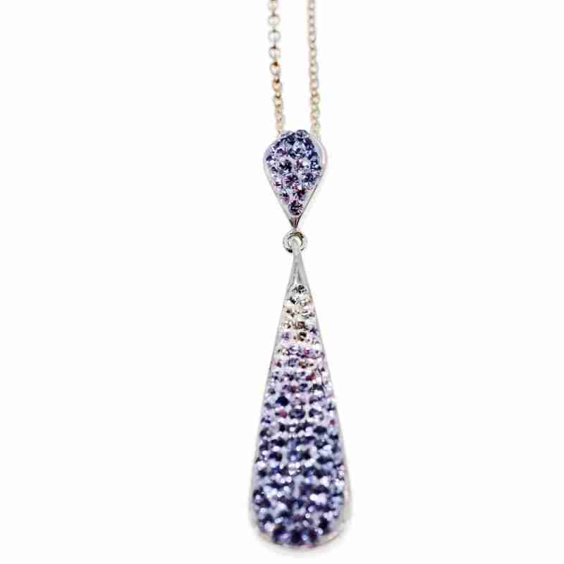 Sky Jewelry Серебряная цепочка с кулоном фианиты  Капля
