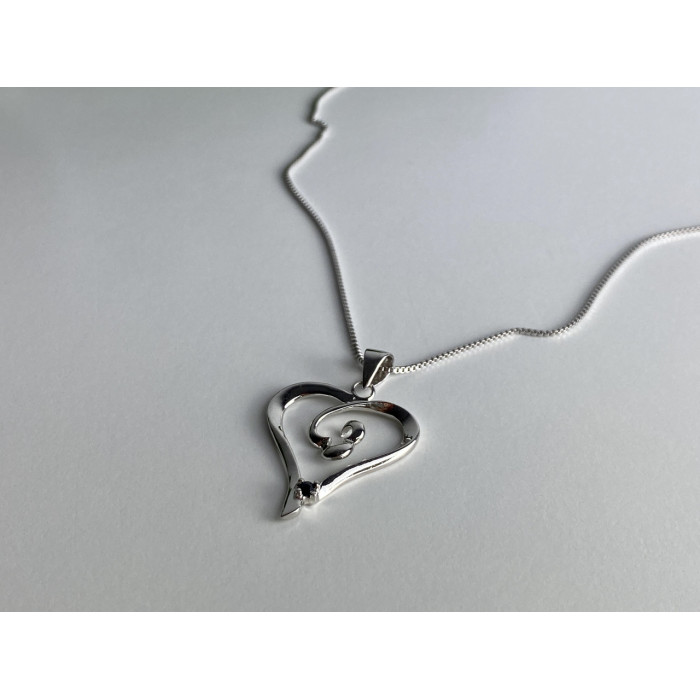 Sky Jewelry Серебряная цепочка с кулоном сапфир  Сапфировое сердце