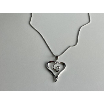 Sky Jewelry Серебряная цепочка с кулоном сапфир  Сапфировое сердце