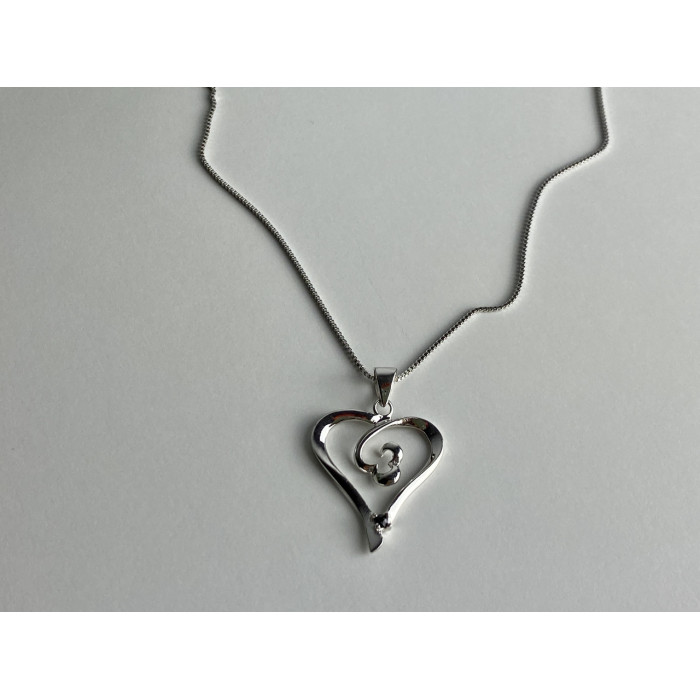 Sky Jewelry Серебряная цепочка с кулоном сапфир  Сапфировое сердце