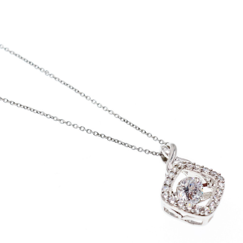 Sky Jewelry Серебряная цепочка с кулоном фианиты  Блеск