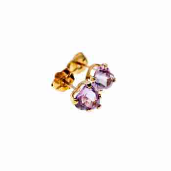 Sky Jewelry Золотые серьги-гвоздики с камнем танзанит  Сердце