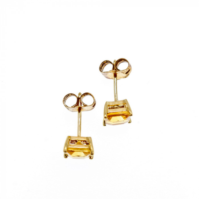 Sky Jewelry Золотые серьги-гвоздики и кулон с гелиодором   Желание