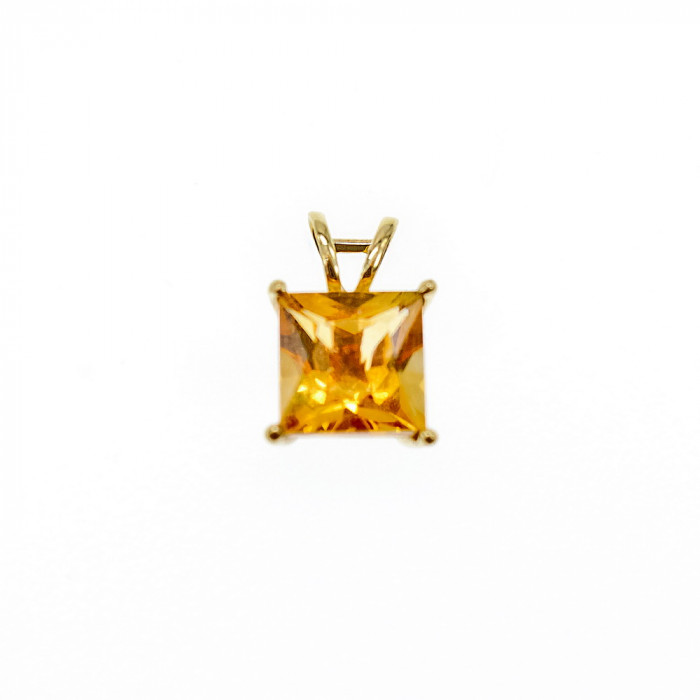 Sky Jewelry Золотые серьги-гвоздики и кулон с гелиодором   Желание