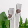 Sky Jewelry Золотые серьги с бриллиантами   Сердце