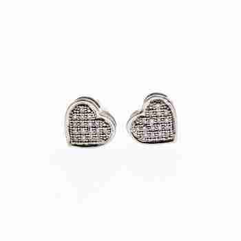 Sky Jewelry Золотые серьги с бриллиантами   Сердце