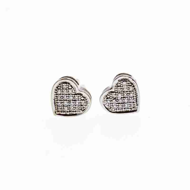 Sky Jewelry Золотые серьги с бриллиантами   Сердце