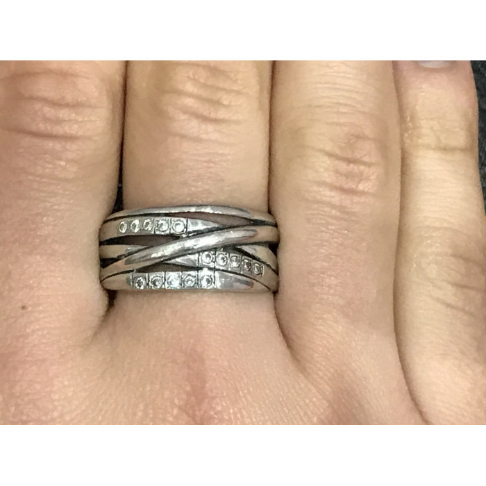 Sky Jewelry Серебряное кольцо с фианитами