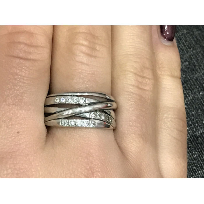 Sky Jewelry Серебряное кольцо с фианитами