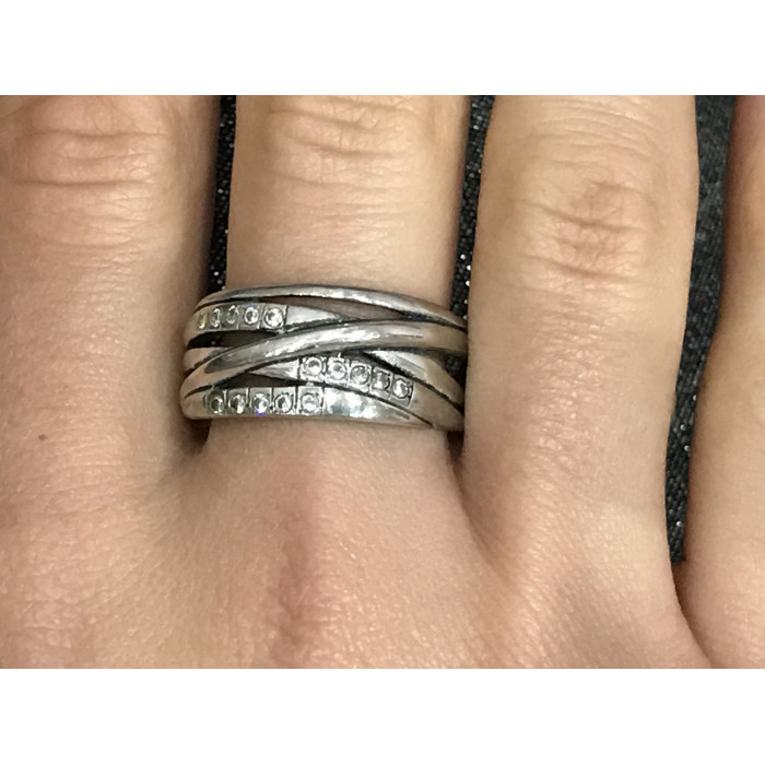 Sky Jewelry Серебряное кольцо с фианитами
