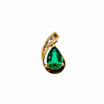 Sky Jewelry Золотой кулон с изумрудом и сапфирами  Желание