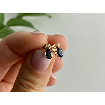 Sky Jewelry Золотые серьги с альмандином и бриллиантом