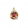 Sky Jewelry Золотой кулон с гранатом и бриллиантами