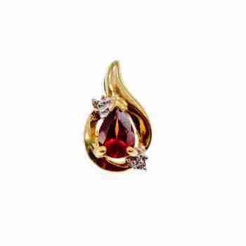 Sky Jewelry Золотой кулон с гранатом и бриллиантами