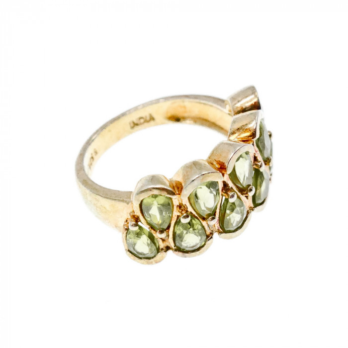 Sky Jewelry Серебряное кольцо в позолоте с хризолитом  Сладость