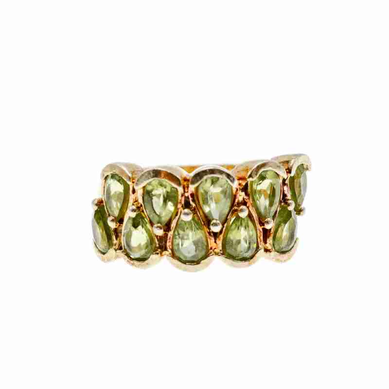 Sky Jewelry Серебряное кольцо в позолоте с хризолитом  Сладость