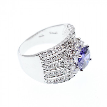 Sky Jewelry Серебряное кольцо с фианитами  Королева